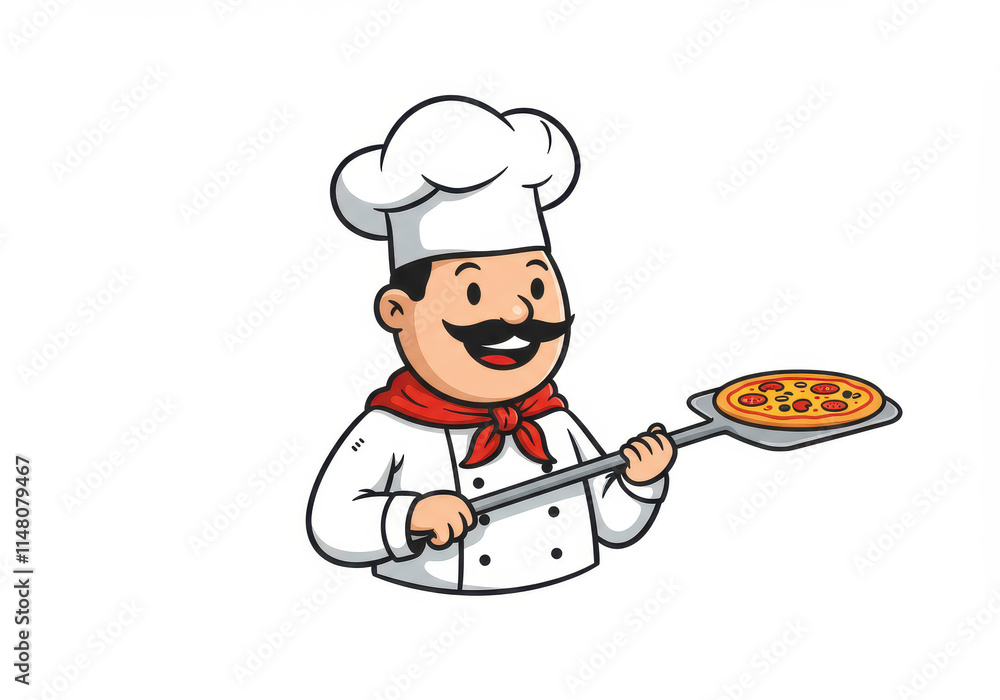 Pizza Chef Icon Design Isolated on White Background Pizza Chef Icon Design Isolated on White Background