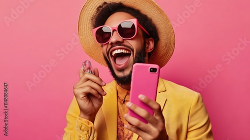 Social media influencer promoting a new product with a successful digital marketing campaign