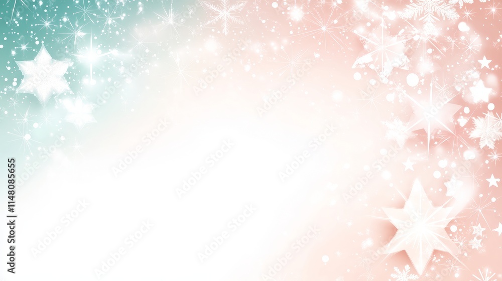 Festive Winter Sparkle Pastel Stars and Snowflakes Design Festive Winter Sparkle Pastel Stars and Snowflakes Design