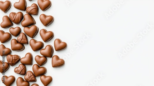 Wallpaper Mural Assorted Chocolate Hearts on White Background Perfect for Valentine's Day and Celebrations Torontodigital.ca