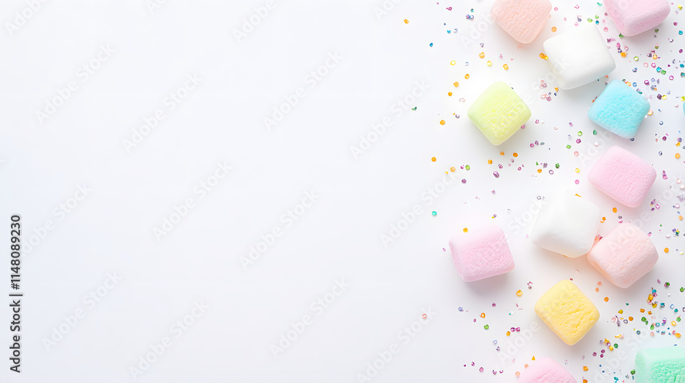 A photo of colorful marshmallows on a white background, perfect for food, candy, and sweet treat themes.
A photo of colorful marshmallows on a white background, perfect for food, candy, and sweet treat themes.