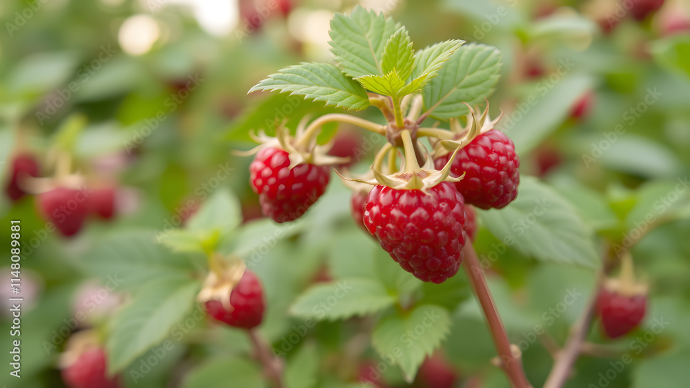 Delicious fresh raspberry as background. The best view. Generative AI Delicious fresh raspberry as background. The best view. Generative AI