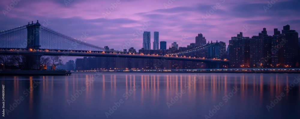 Fototapeta premium New York city skyline at dusk