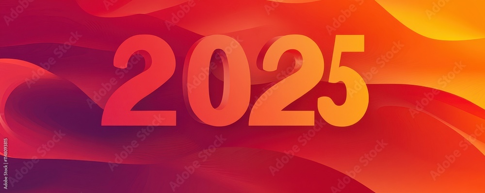 Abstract New Year 2025: Modern abstract background with 