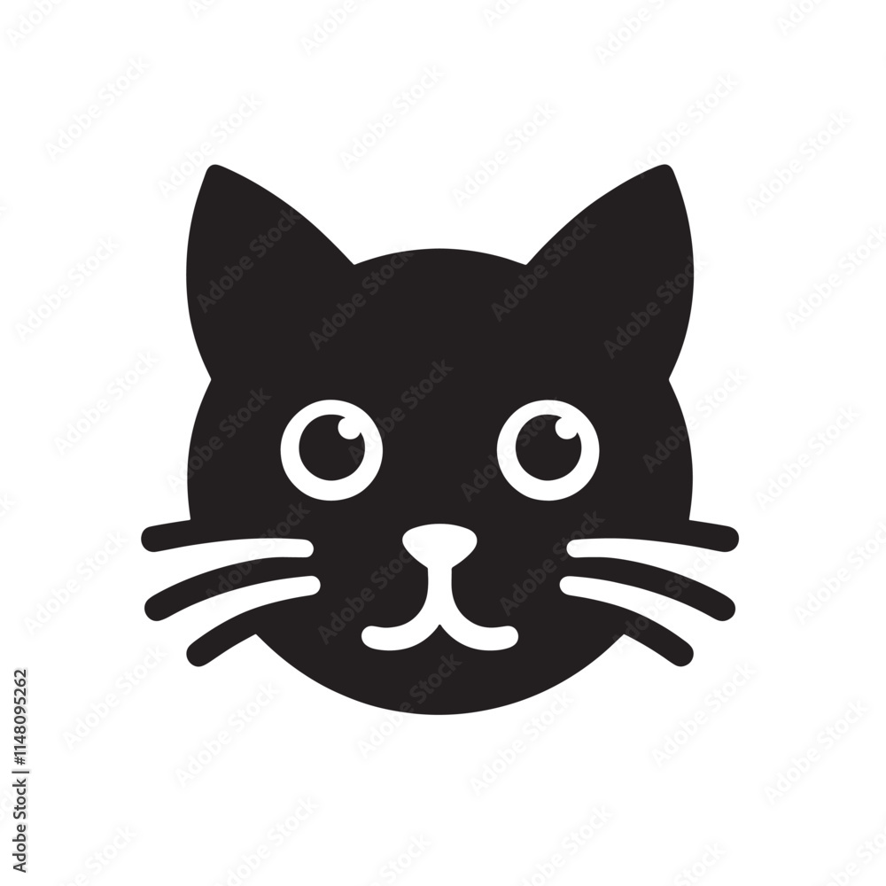 Cute cat face icon. Cute cat face icon.