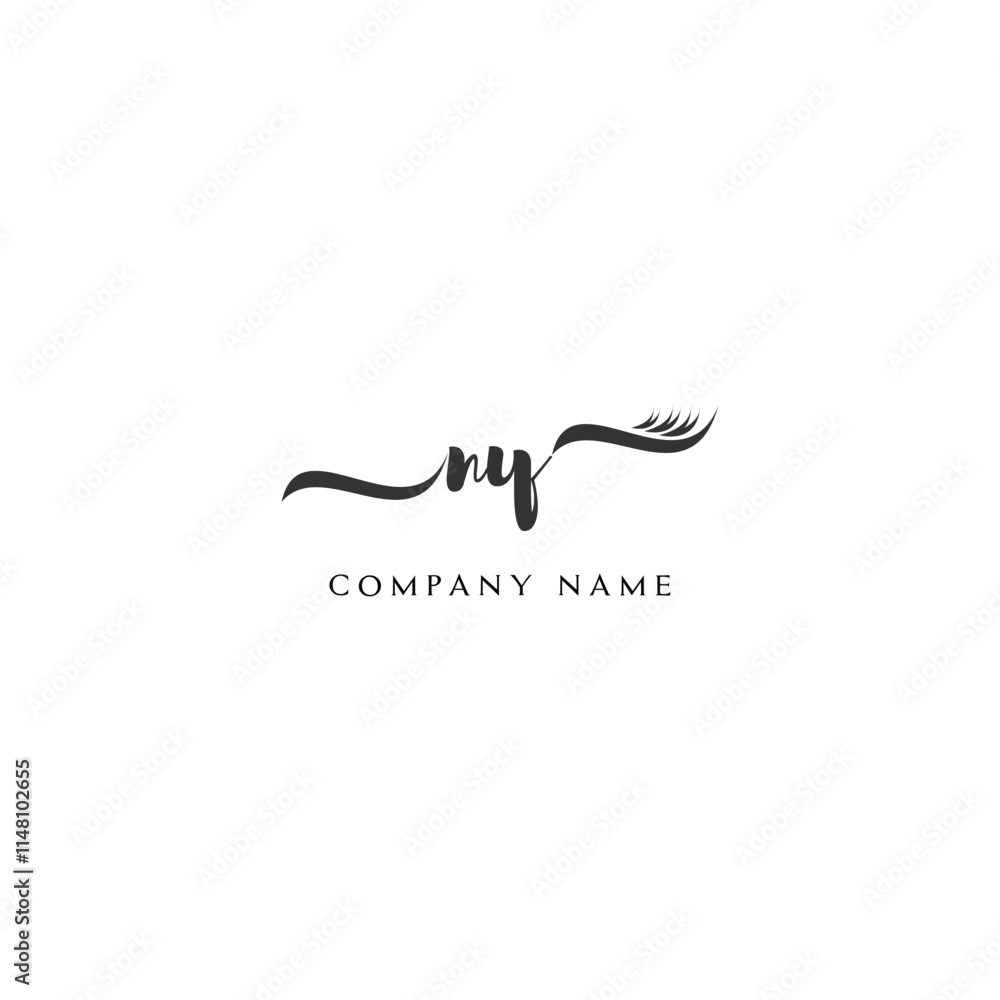 Minimalist NY Logo Design with Abstract Feather Element Minimalist NY Logo Design with Abstract Feather Element
