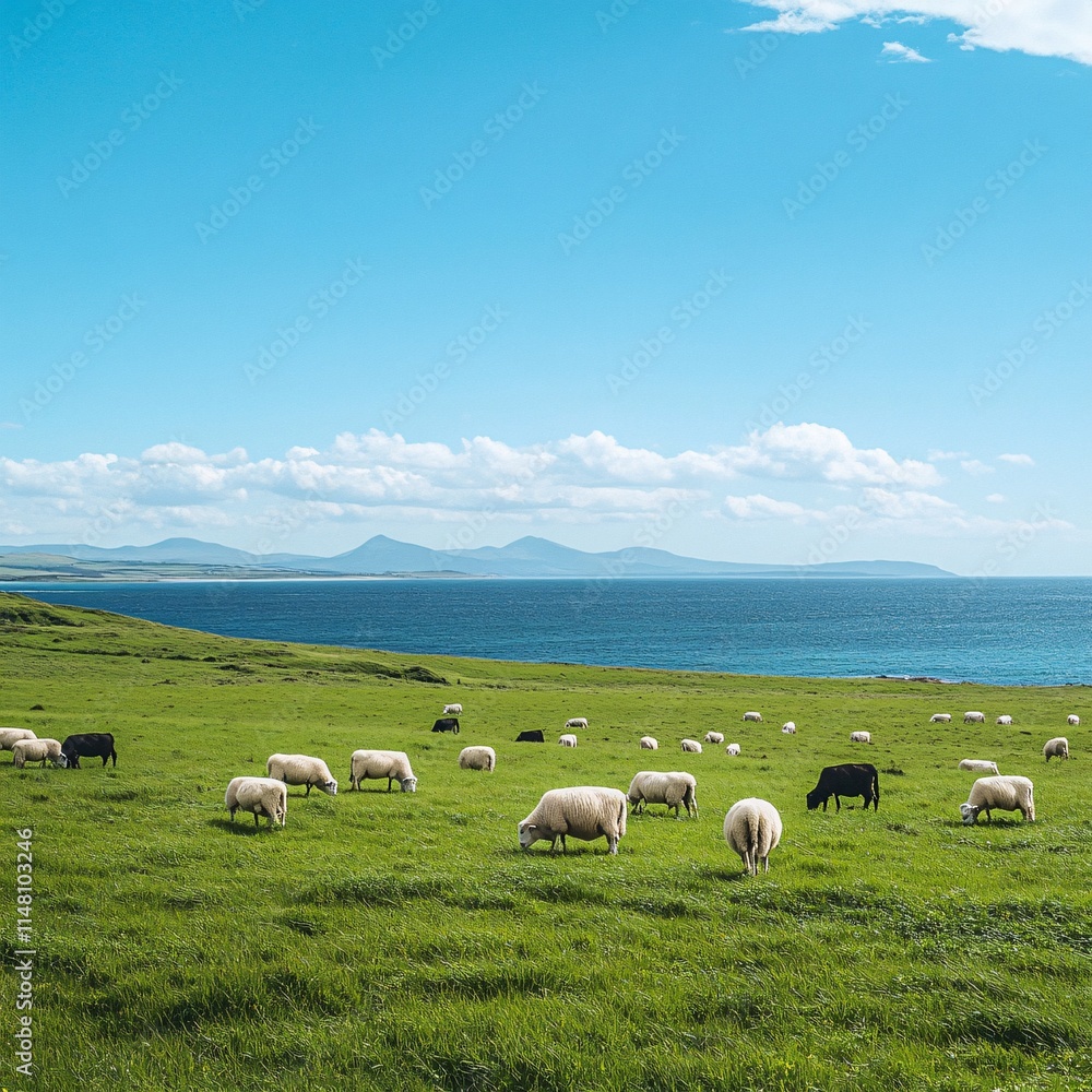 Obraz premium sheep in the field