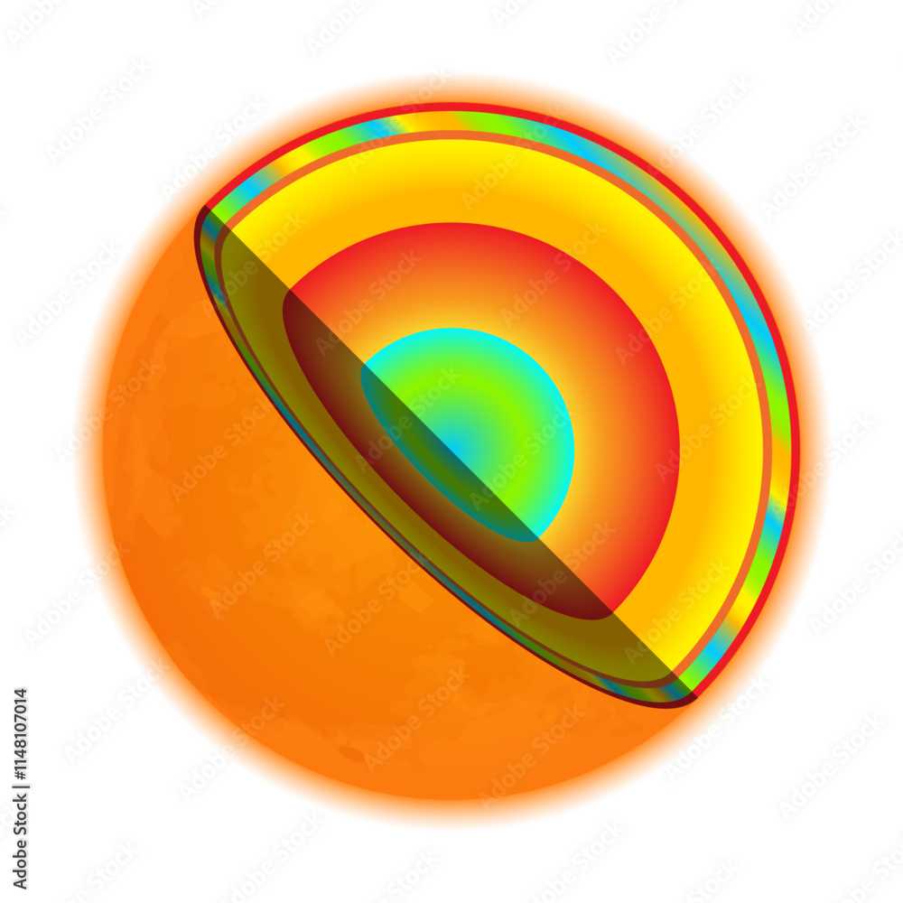 Sun Interior or Layers of the Sun 3D Illustration Sun Interior or Layers of the Sun 3D Illustration