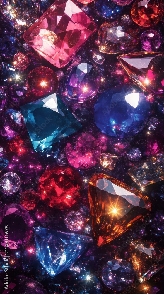 Colorful gemstones sparkling background. Colorful gemstones sparkling background.
