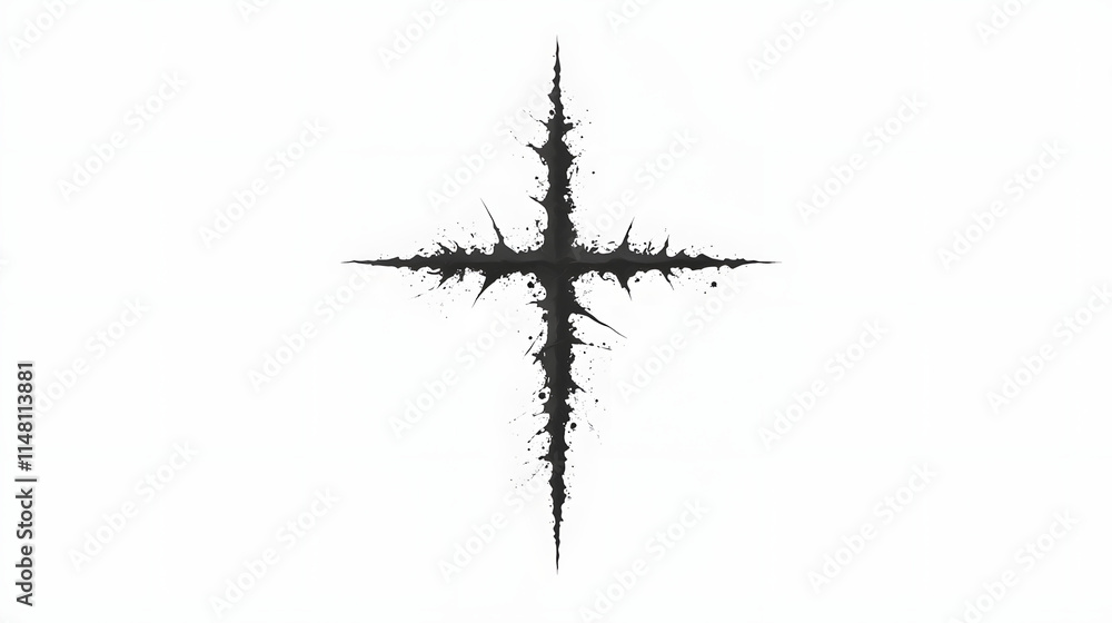 Black and white vector cross on a white background, symbolizing simplicity and contrast, perfect for religious or abstract design themes, conveying a bold and clean visual impact.
Black and white vector cross on a white background, symbolizing simplicity and contrast, perfect for religious or abstract design themes, conveying a bold and clean visual impact.