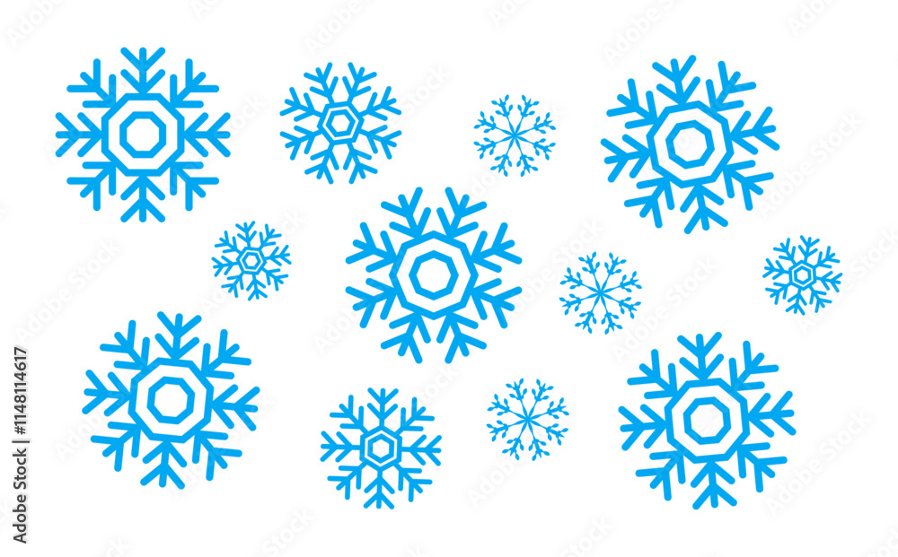 Fondo de copos de nieve azules en fondo blanco Fondo de copos de nieve azules en fondo blanco