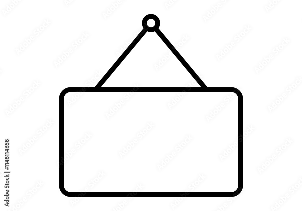 Icono negro de cartel en blanco 