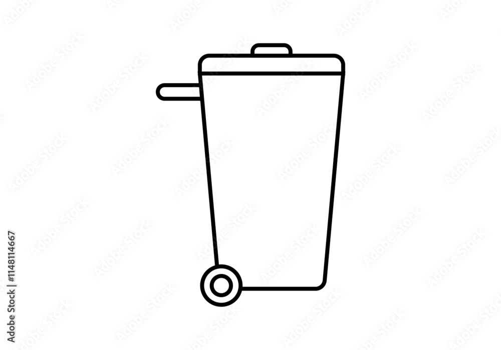 Icono negro de cubo de basura con ruedas Icono negro de cubo de basura con ruedas