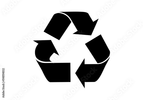 Icono negro de reciclaje en fondo blanco
