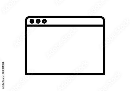 Icono negro de ventana de sistema operativo
