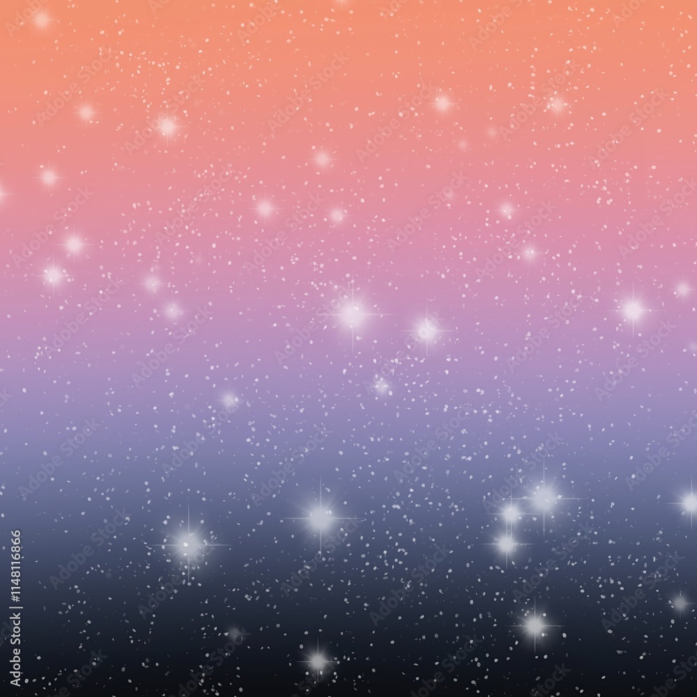 Orange to Blue Gradient Starfield with Twinkling Stars. Orange to Blue Gradient Starfield with Twinkling Stars.