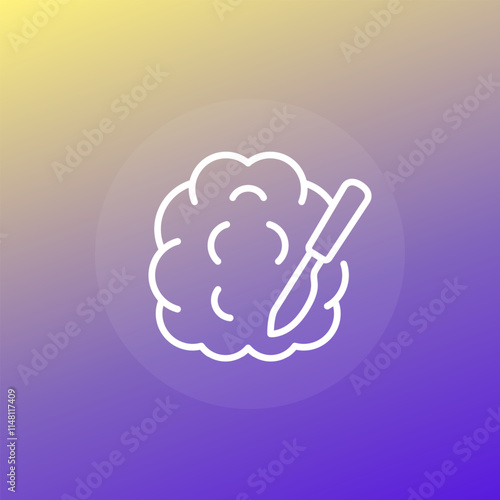 brain surgery icon, neurosurgery line vector design