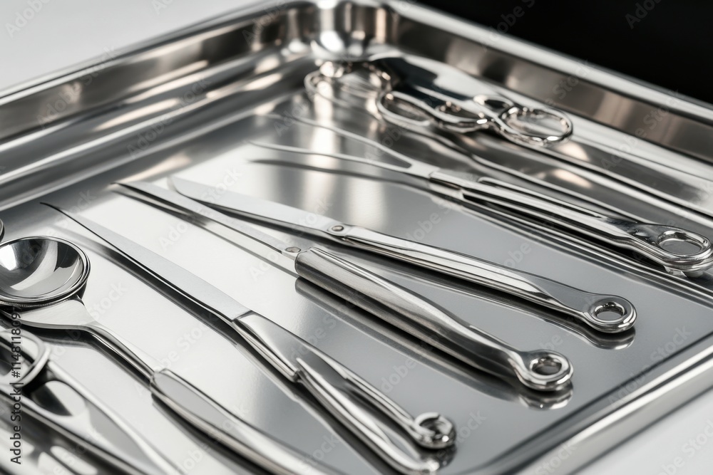 Precision procedures with a sharp surgeon’s scalpel on a sterile tray medical environment high-quality image close-up perspective surgical concept Precision procedures with a sharp surgeon’s scalpel on a sterile tray medical environment high-quality image close-up perspective surgical concept