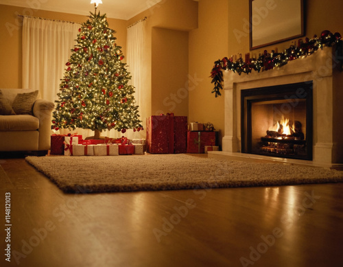 christmas tree with fireplace