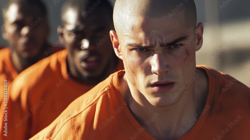 Determined Prisoner in Orange Jumpsuit Determined Prisoner in Orange Jumpsuit