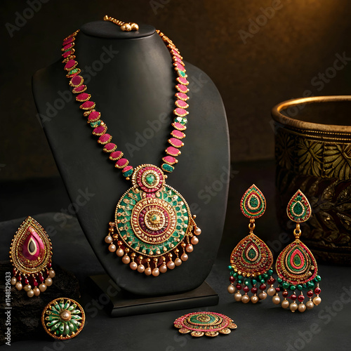 ethnic jewelry in low light