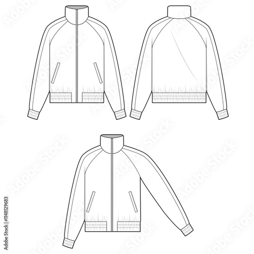 Track jacket mockup template clothing vector design