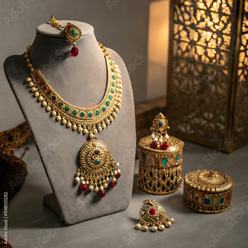 ethnic jewelry in low light