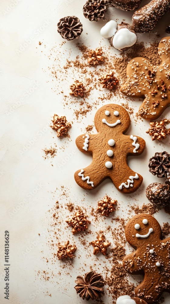 gingerbread man on table with copy space gingerbread man on table with copy space