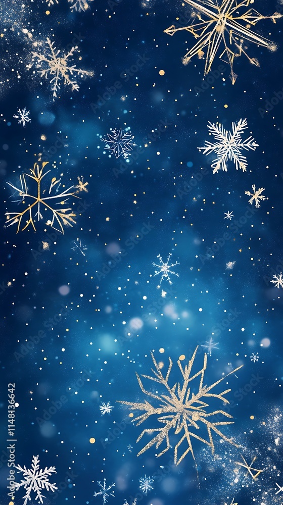 Winter background with snowflakes and bokeh. Christmas background Winter background with snowflakes and bokeh. Christmas background