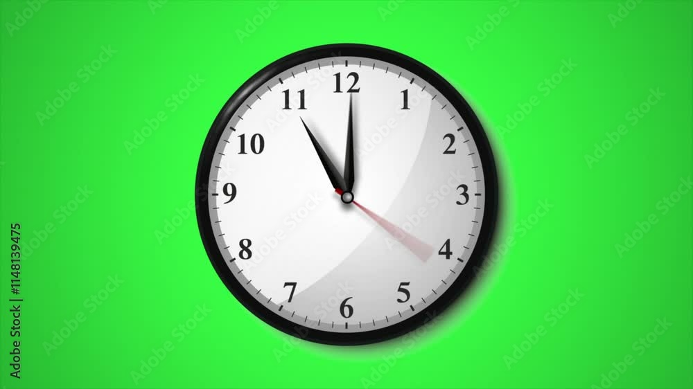 12 Hours Seamless Wall Clock Looping Forward 12 Hours Seamless Wall Clock Looping Forward