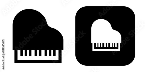 Icons related to piano and music