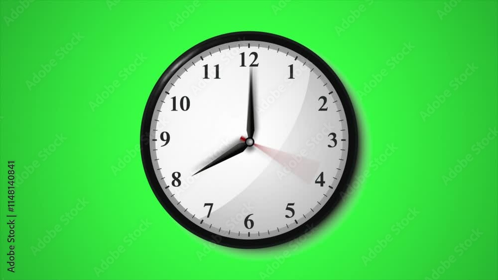 24 Hours Seamless Wall Clock Looping Backword 24 Hours Seamless Wall Clock Looping Backword