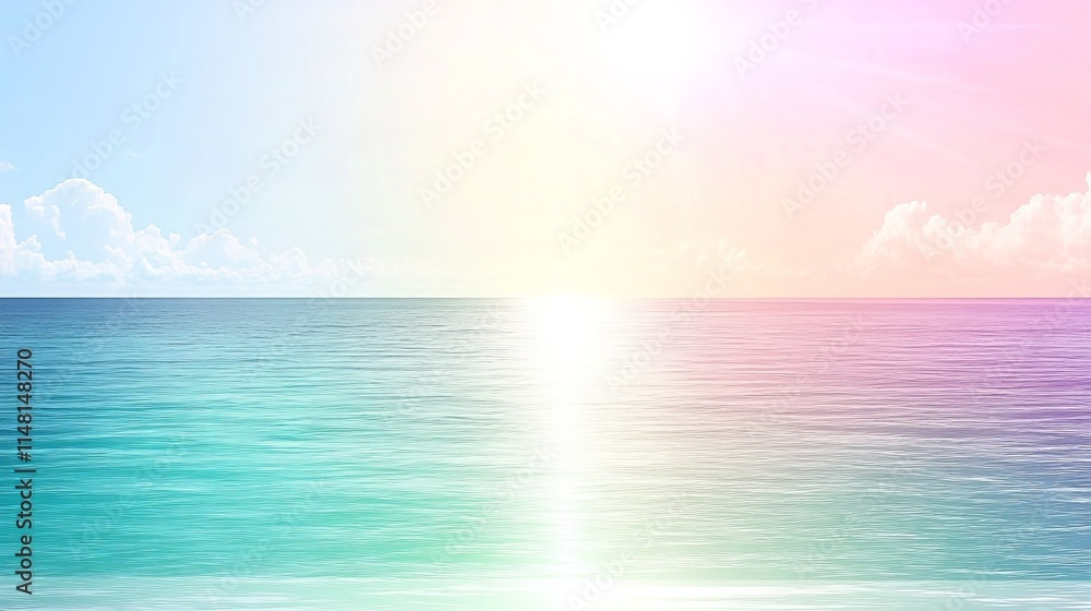 Fototapeta premium Pastel Ocean Sunrise Tranquil Seascape Dream