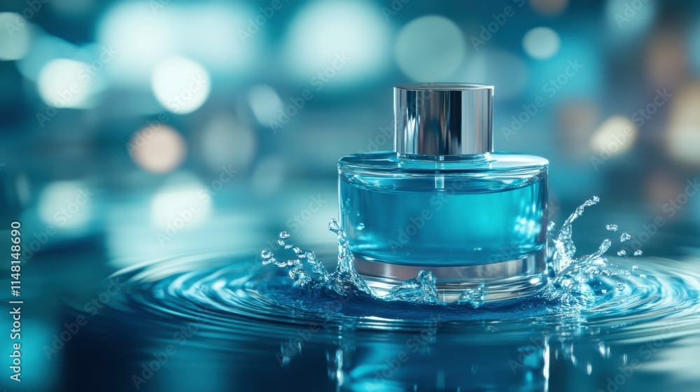 Refreshing Blue Liquid Splash in Circular Motion Refreshing Blue Liquid Splash in Circular Motion