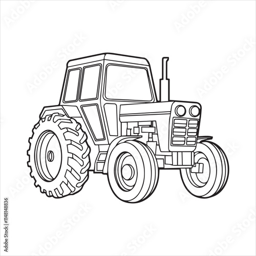 a drawing of a tractor
