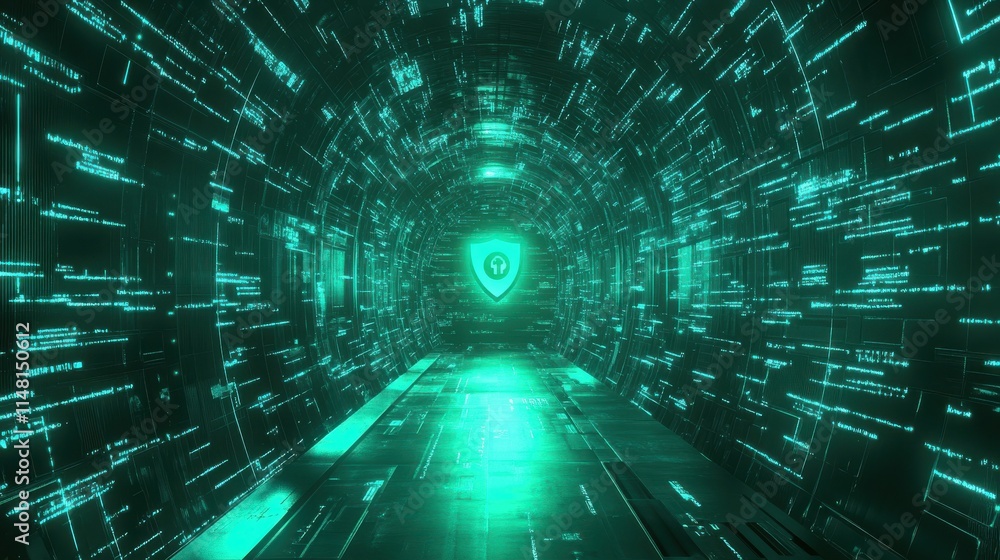 Obraz premium Cyber security software abstract concept vector illustration. Information security software, antivirus solution, cybersecurity program, network safety, corporate data protection abstract metaphor.