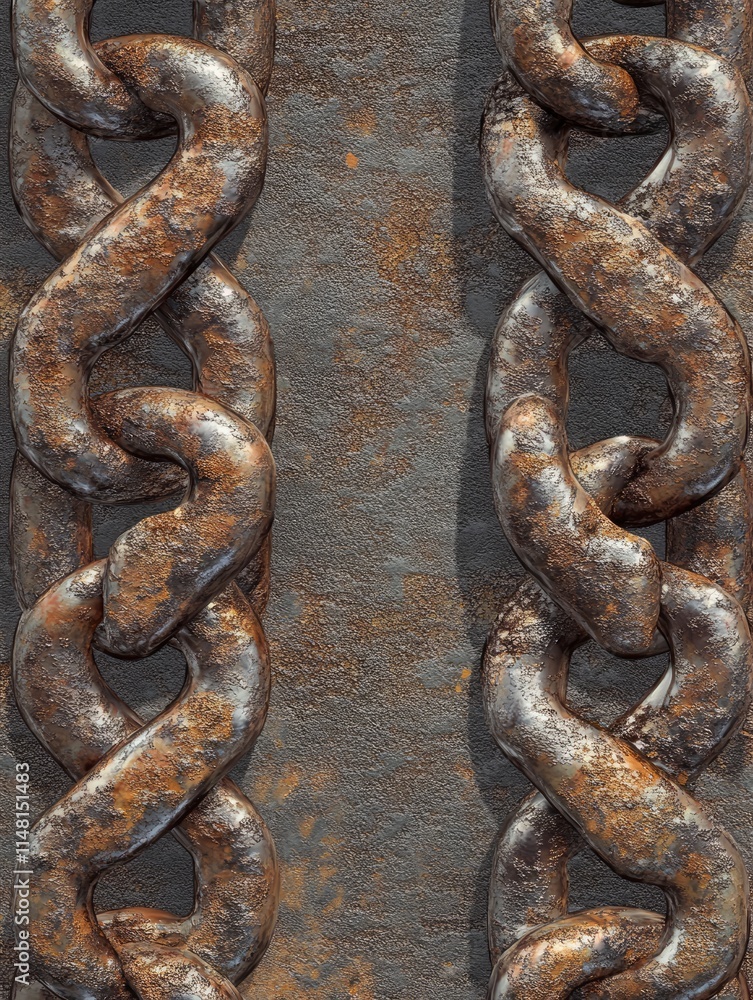 Metal Rusty Linked Chain Background Metal Rusty Linked Chain Background
