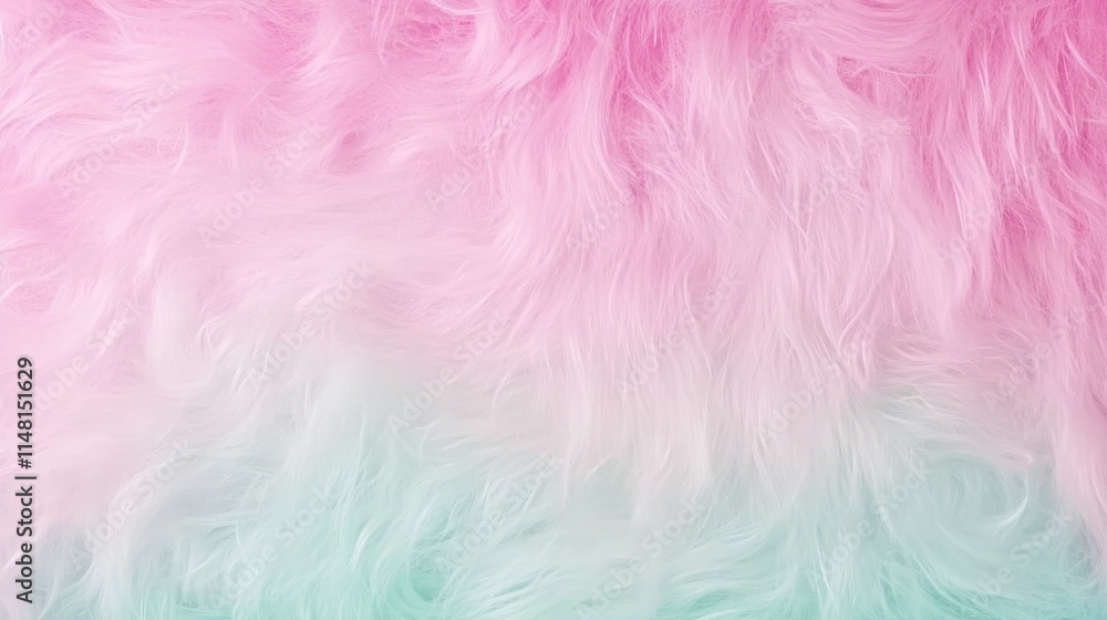 Fototapeta premium Pastel Pink and Mint Faux Fur Texture Background