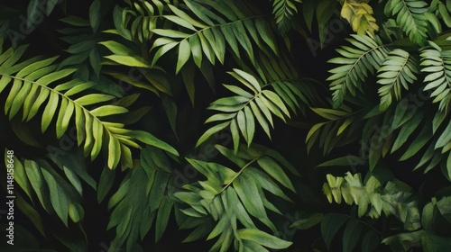 Close Up of Green Plant Leaves, Natures Beauty in Detail photo