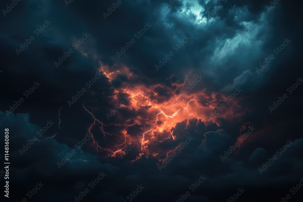 Lightning Lightning strike on the dark cloudy sky Lightning Lightning strike on the dark cloudy sky