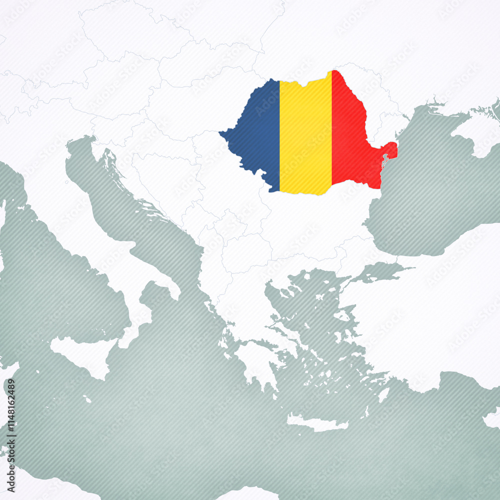 Obraz premium Map of Balkans - Romania