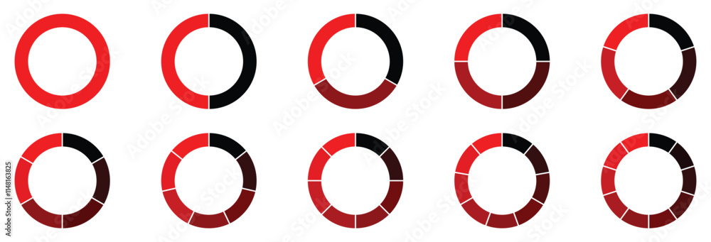 custom made wallpaper toronto digitalCircle division infographic icon set. Pie chart divided 4,5,6 equal parts. Color pizza or donut round diagram. Vector illustration isolated on white background. Infographic wheel segment and fraction.