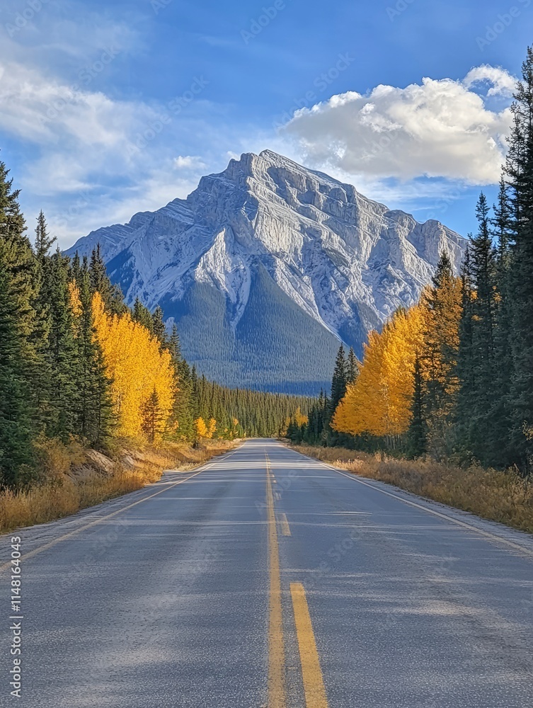 Scenic mountain views in fall from Bow Valley Parkway, Banff National Park Alberta Canada Scenic mountain views in fall from Bow Valley Parkway, Banff National Park Alberta Canada