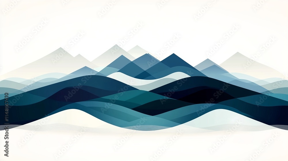 Serene Abstract Mountain Landscape Illustration Serene Abstract Mountain Landscape Illustration