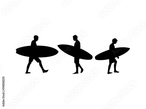 People holding surfboard silhouettes.