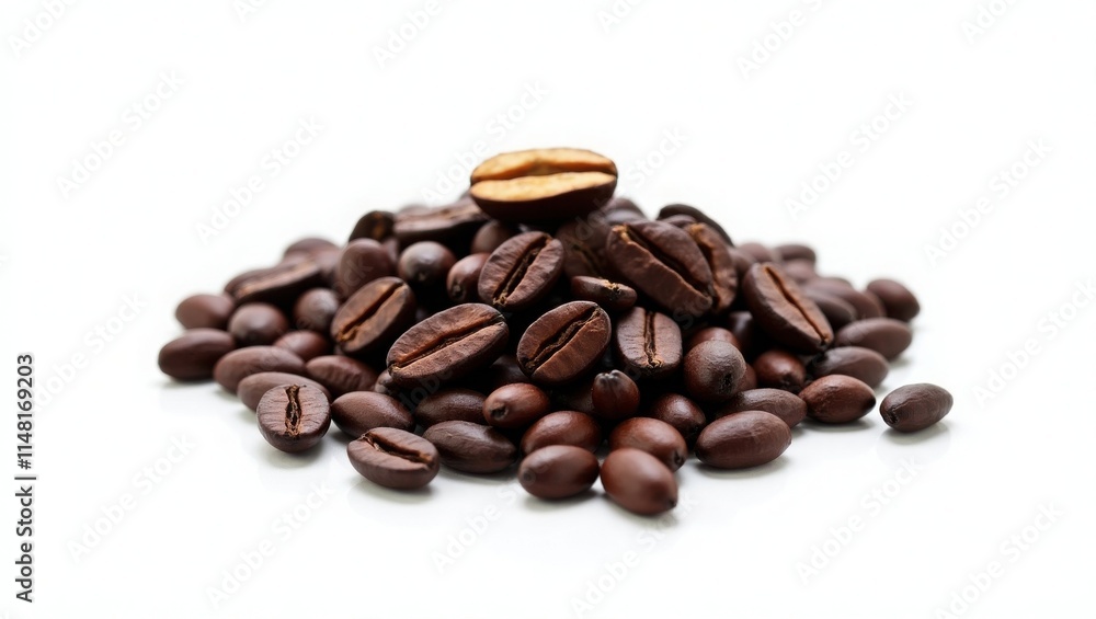 pile of cocoa bean on white background pile of cocoa bean on white background