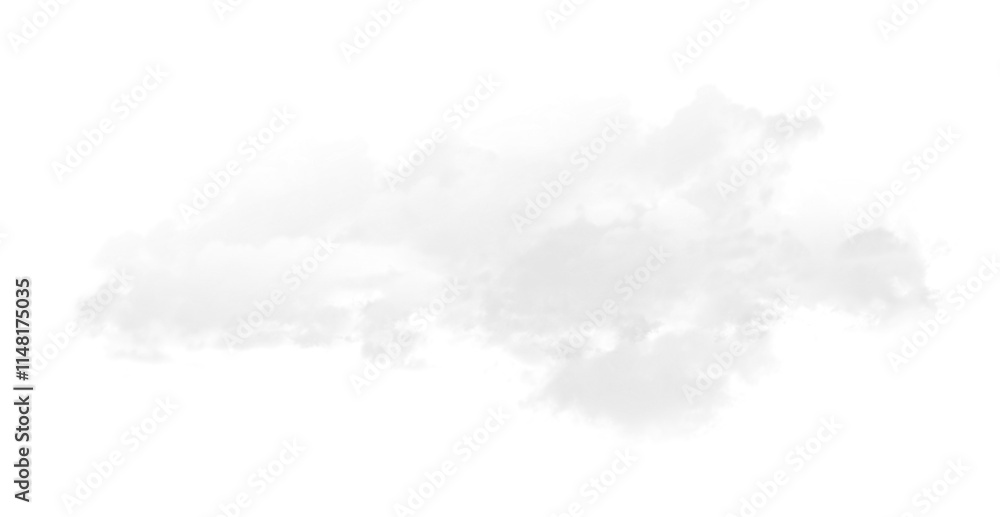 Naklejka premium Cloud isolated on transparent background, Cutout clean white cloud transparent background, 3d rendering, shapes of abstract clouds,white cloud,white natural cloud element