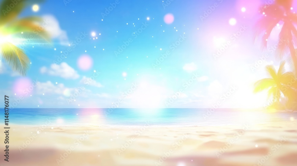 Serene Tropical Beach Paradise Sunlit Sands and Palms Serene Tropical Beach Paradise Sunlit Sands and Palms