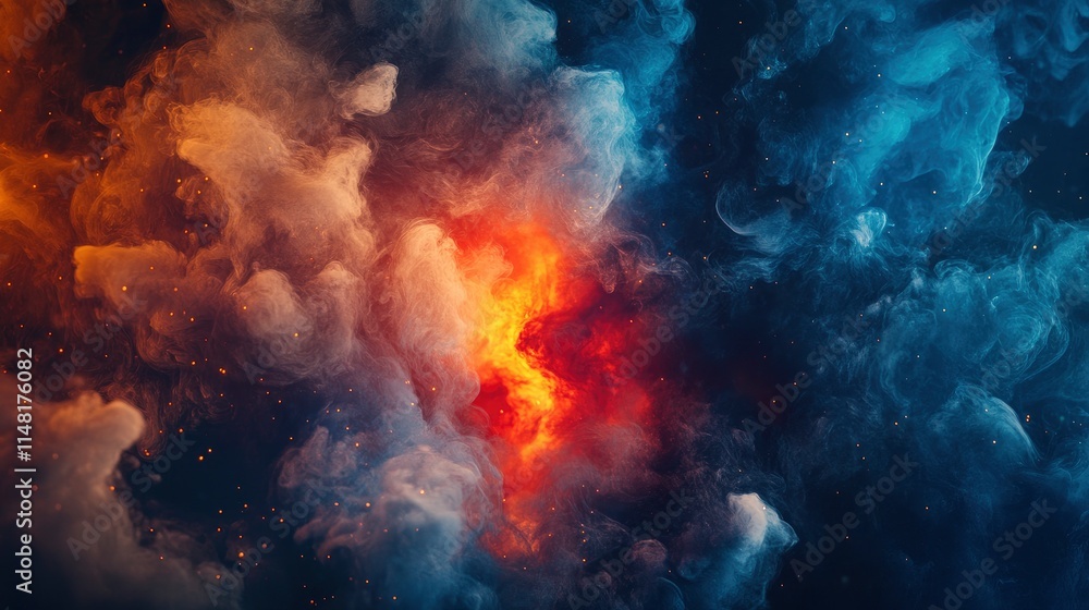 Fire smoke Hot and spicy background Fire smoke Hot and spicy background