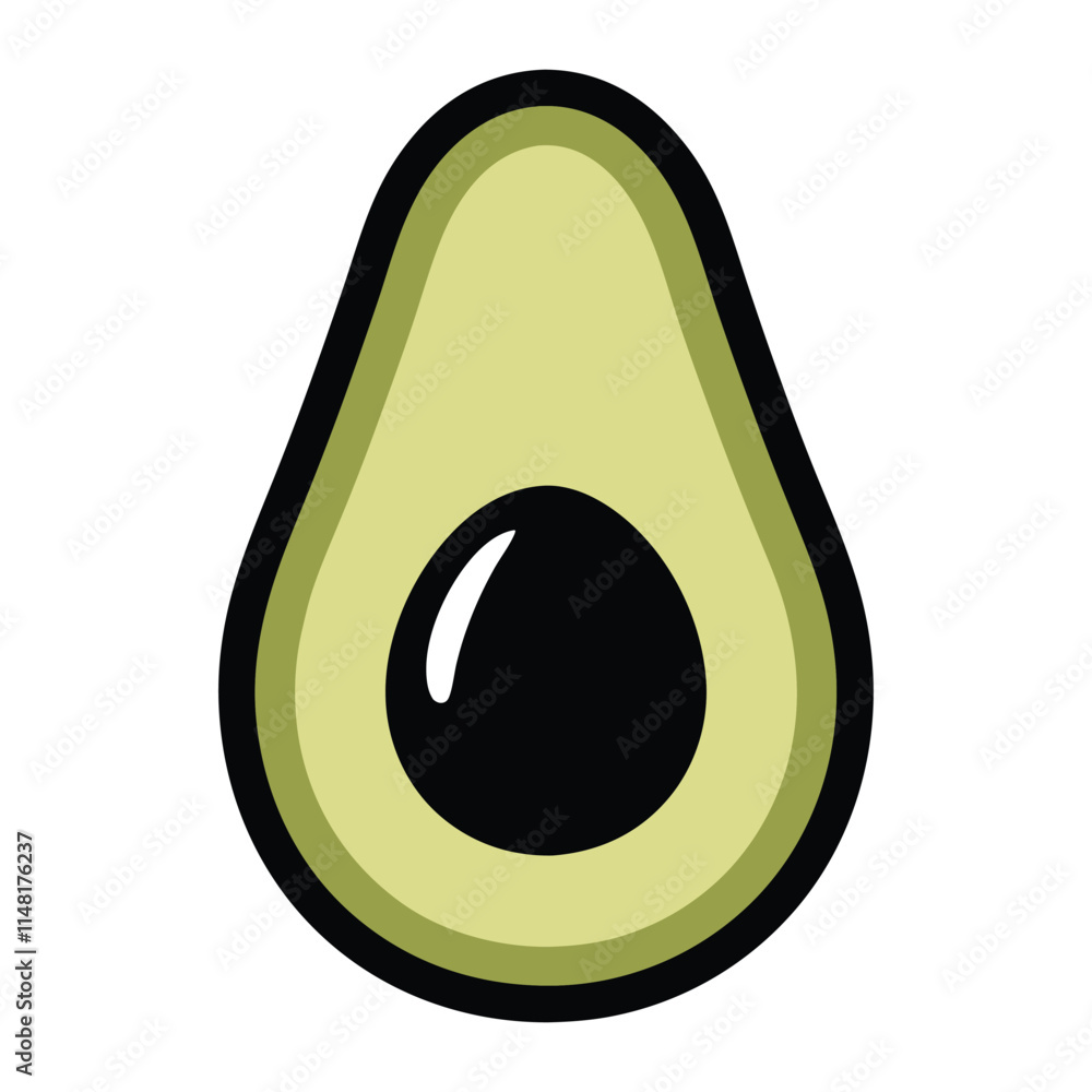 Avocado Vector realistic fresh fruit, avocado isolated on white background and Whole and cut in half avocado with pit Avocado Vector realistic fresh fruit, avocado isolated on white background and Whole and cut in half avocado with pit